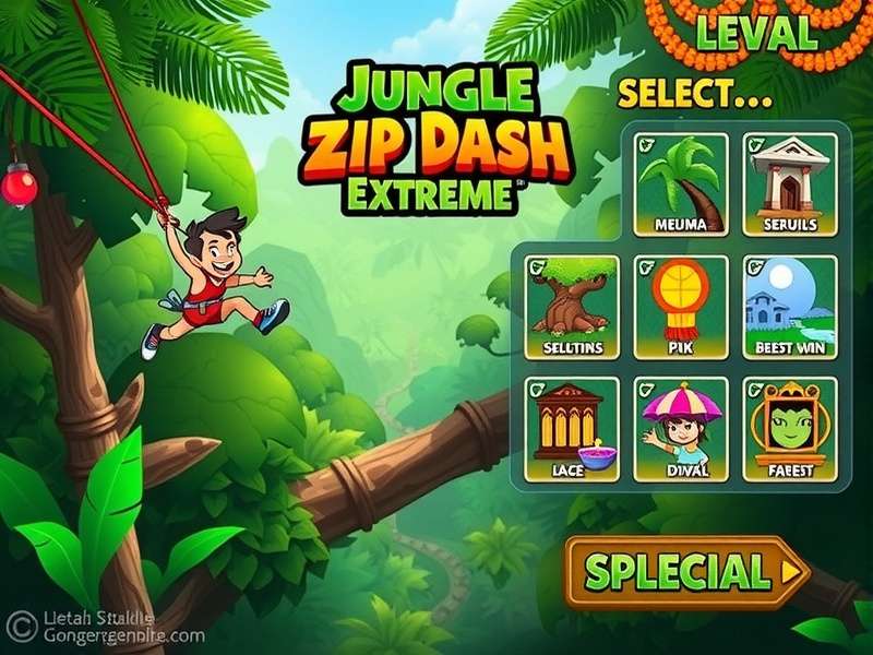 Jungle Zip Dash Extreme Diwali special event screenshot with festive decorations